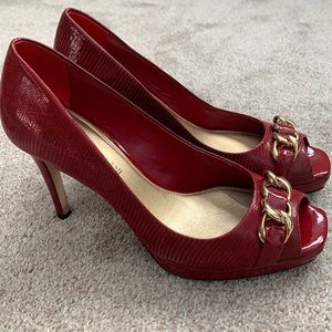 Antonio Melani red heels, size 8